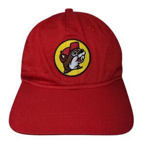 Buc-ees Slideback Hat Red OSFM Adjustable Embroidered 6 Panel Cotton